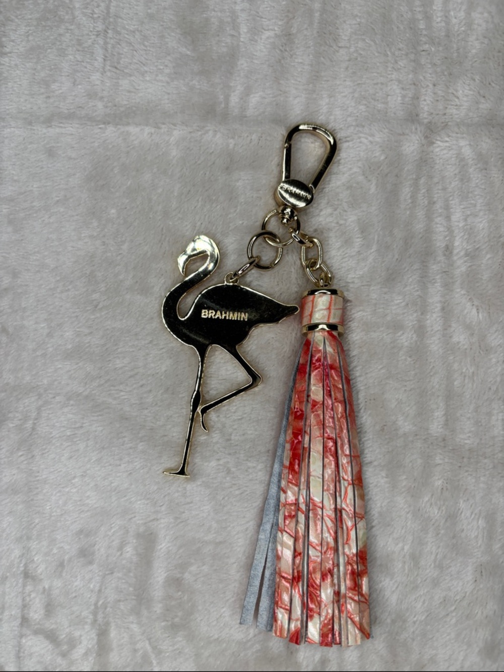 Brahmin Tassel Pink Flamingo Melbourne Keychain - Picture 7 of 8